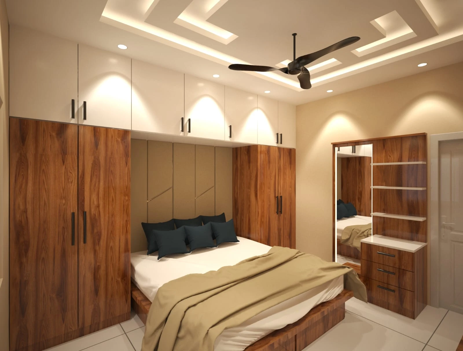 Wood Finish Bedroom Interior